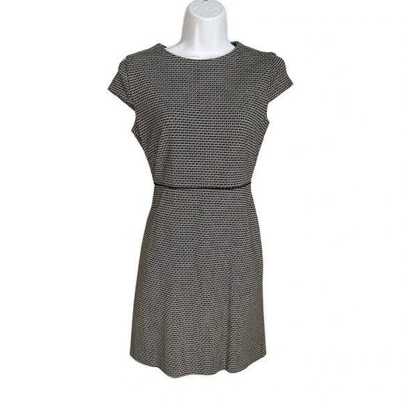 Amanda + Chelsea Geometric Print Dress Size 2 - Elegant Cap Sleeve Fit & Flare - Picture 1 of 7
